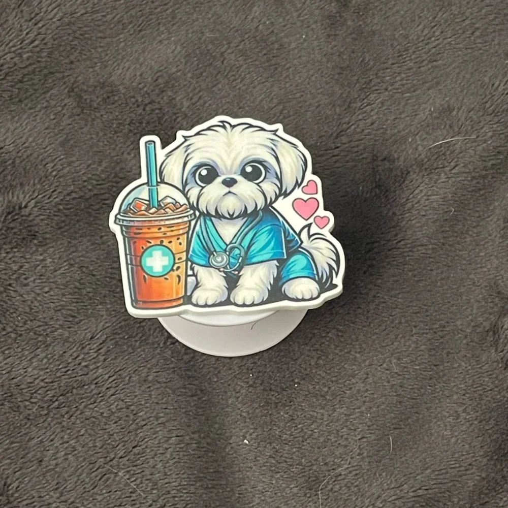 Cute Dog and Drink Phone Accessory